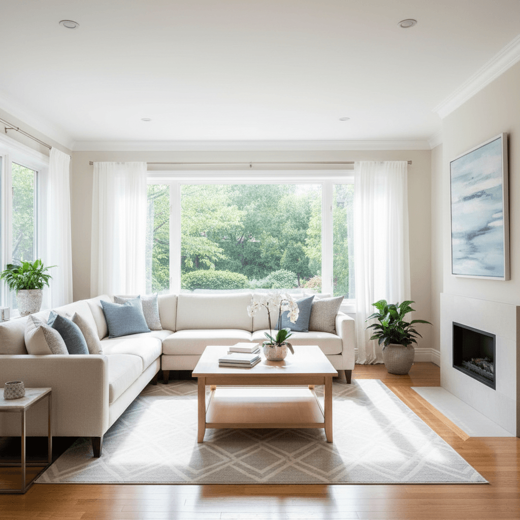 Residential living room after cleaning
